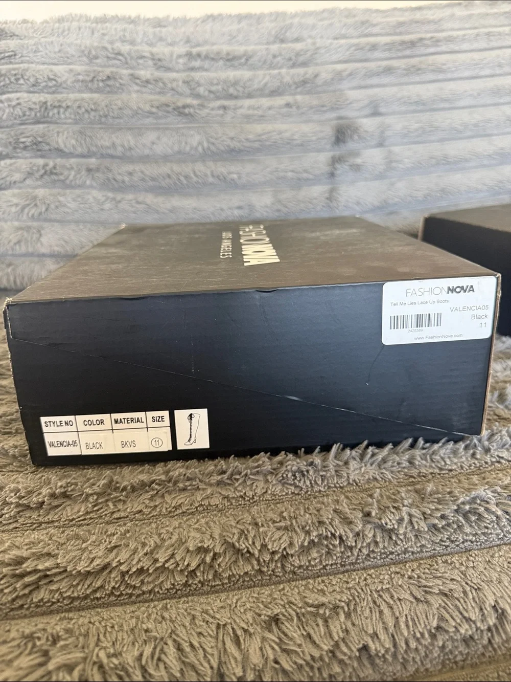 Fashion Nova Black Valencia Shoe Box